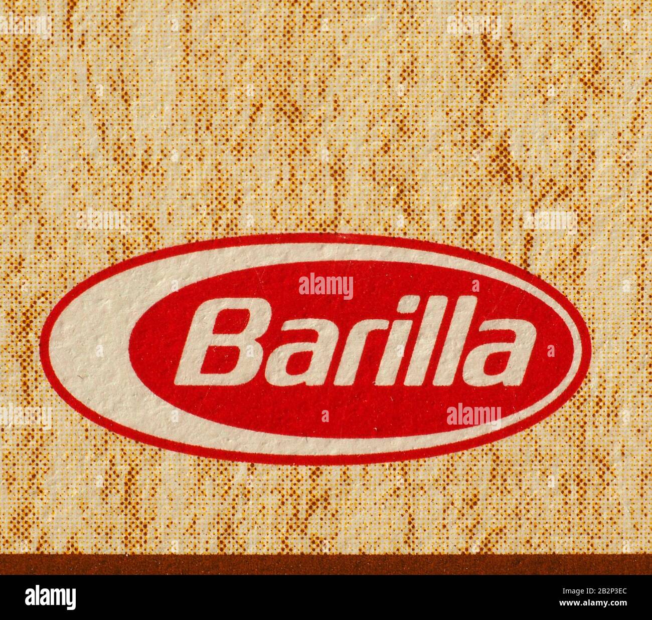 Parma, ITALIEN - CIRCA JANUAR 2020: Barilla-Logo Stockfoto