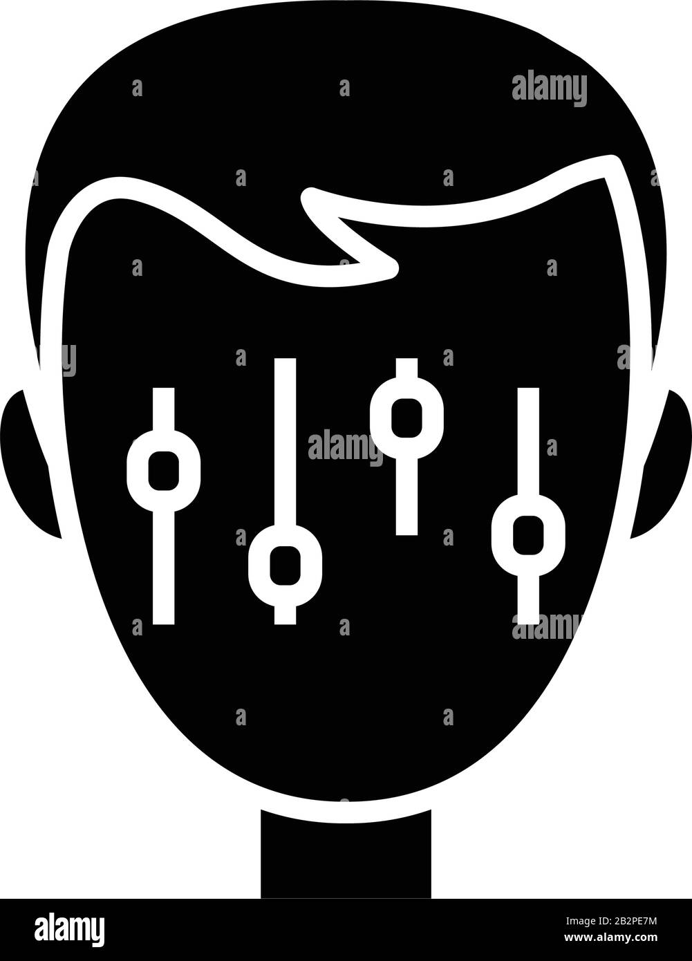 Persönliche Einstellungen schwarzes Symbol, Konzeptabbildung, Vektor-Flachsymbol, Glyph-Zeichen. Stock Vektor