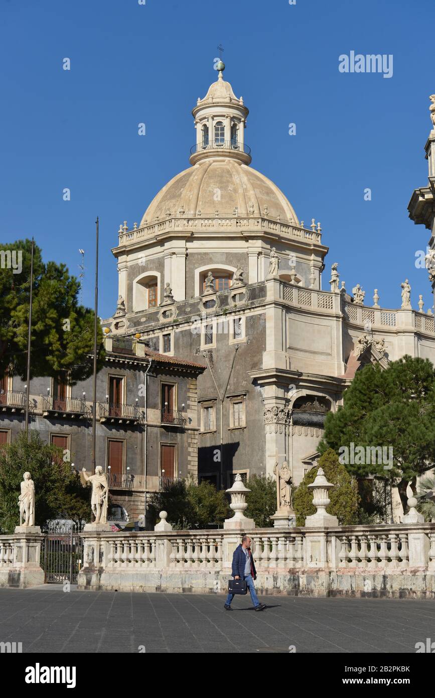 Chiesa della Badia di Sant' Agata, Piazza Duomo, Catania, Sizilien, Italien Stockfoto