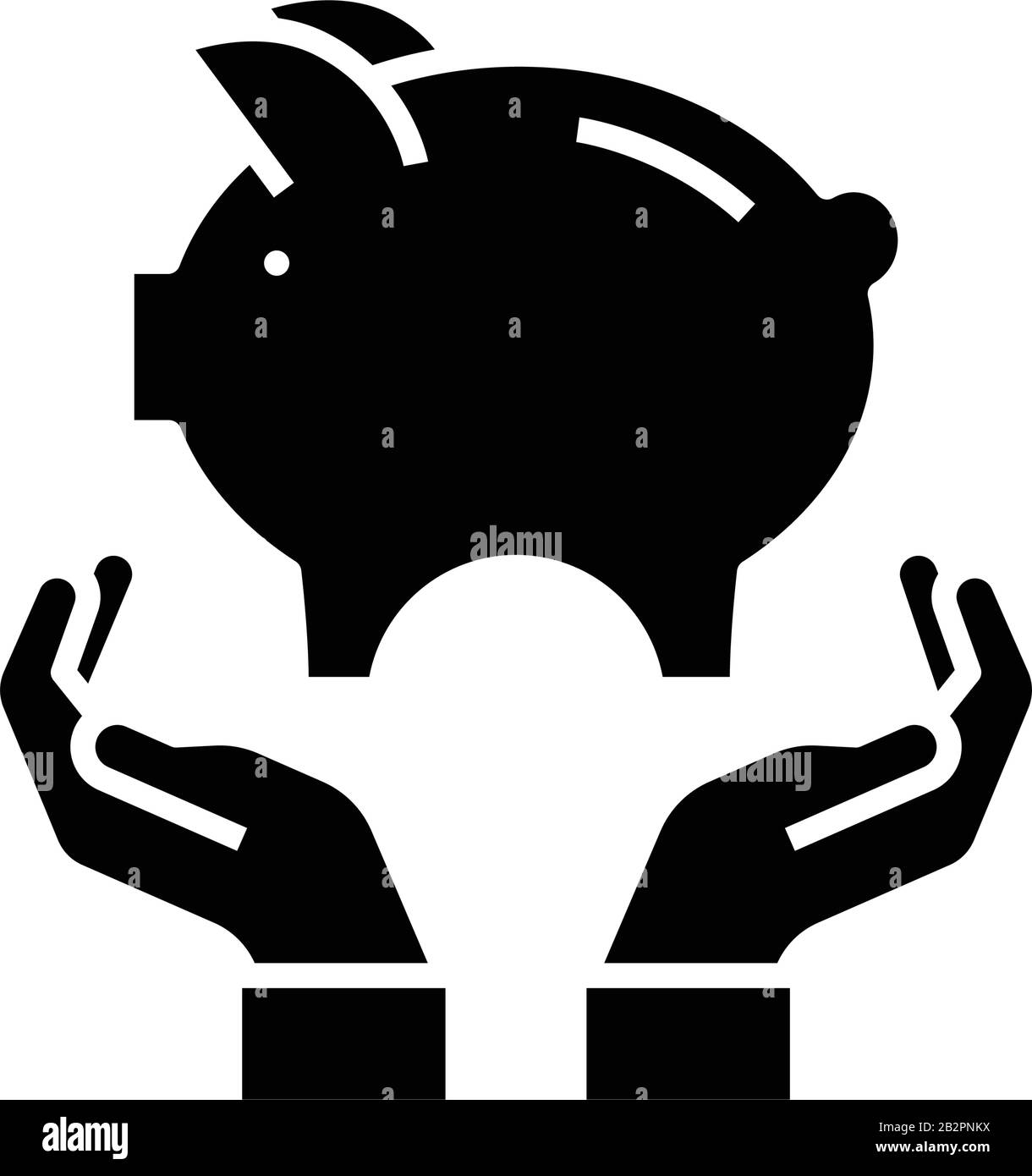 Schwarzes Symbol für Geldakkumulation, Konzeptabbildung, Vektor-Flachsymbol, Glyph-Zeichen. Stock Vektor