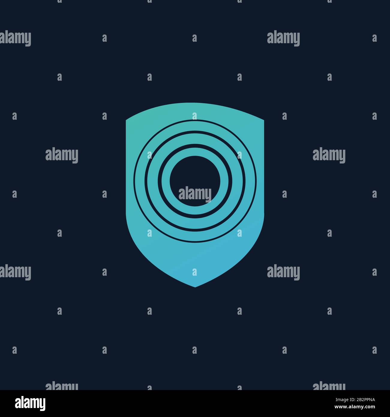 Schild mit Symbol für Signalkreise. Schutzschild, Symbol für Firewall-Sicherheit. Schildersymbol für Ihr Website-Design, Logo, App, UI. Bestandsvektor Stock Vektor