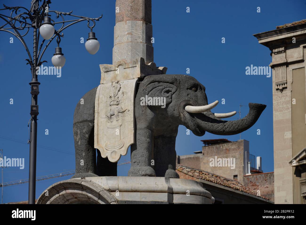 Elefantenbrunnen, Piazza Duomo, Catania, Sizilien, Italien Stockfoto