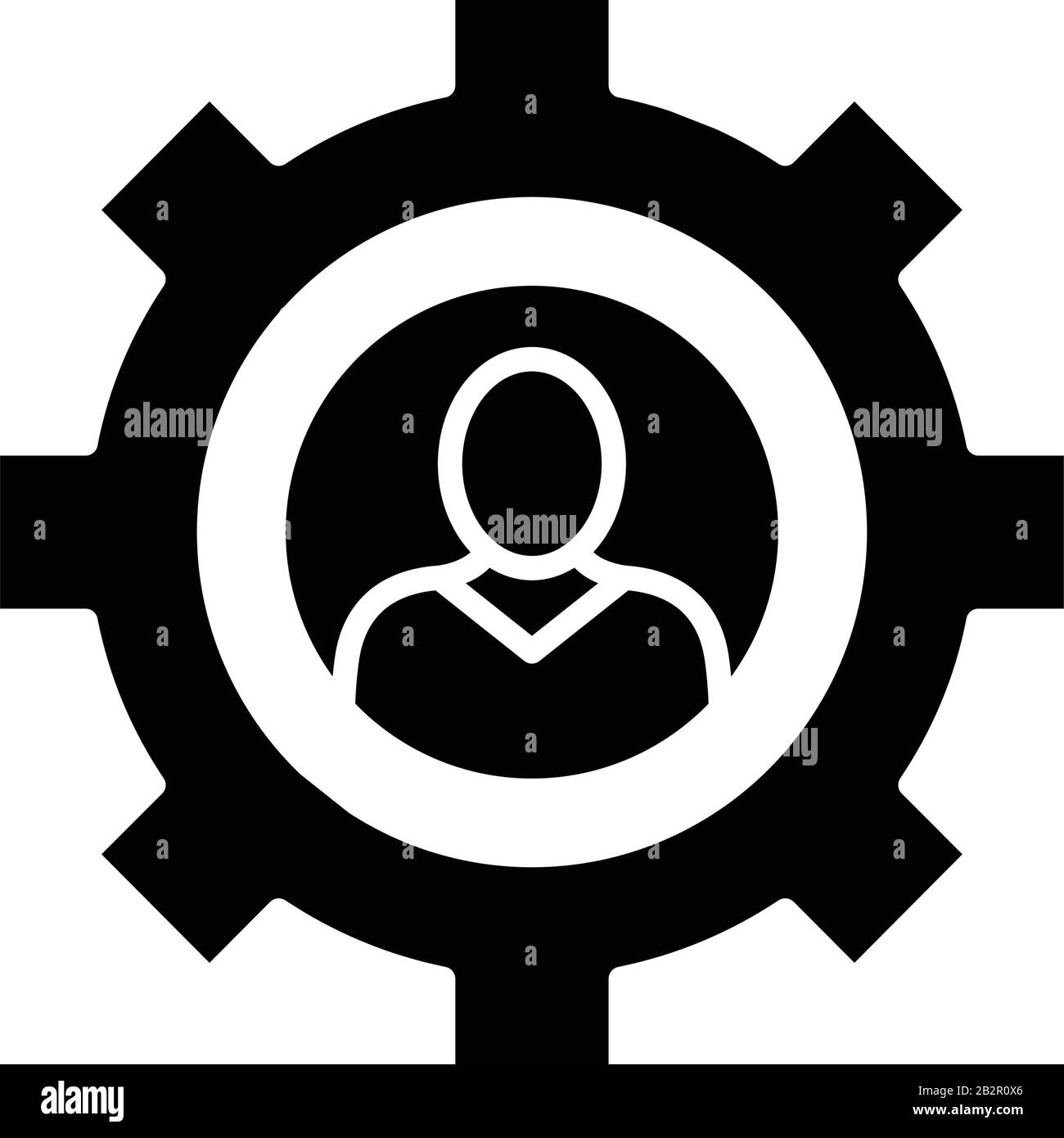 Persönliche Einstellungen schwarzes Symbol, Konzeptabbildung, Vektor-Flachsymbol, Glyph-Zeichen. Stock Vektor