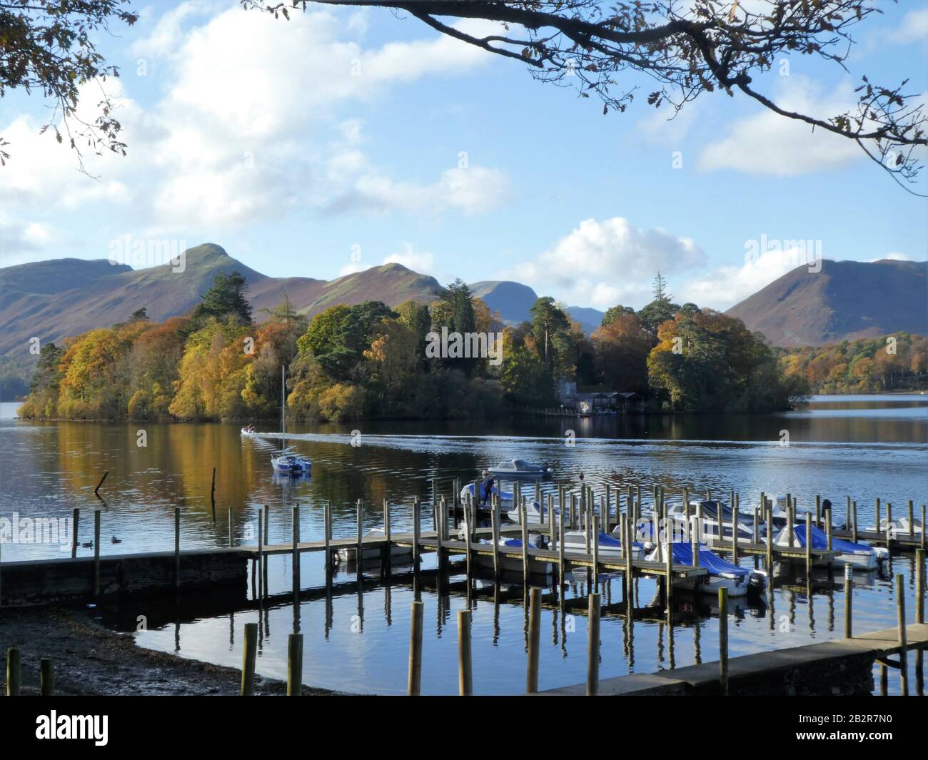 Landestadien auf Derwentwater, Keswick, Lake District National Park, Cumbria, England, Großbritannien Stockfoto