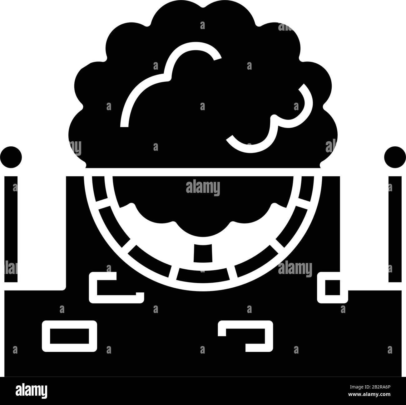 Schwarzes Symbol für Außenbäume, Konzeptdarstellung, Vektor-Flachsymbol, Glyph-Zeichen. Stock Vektor