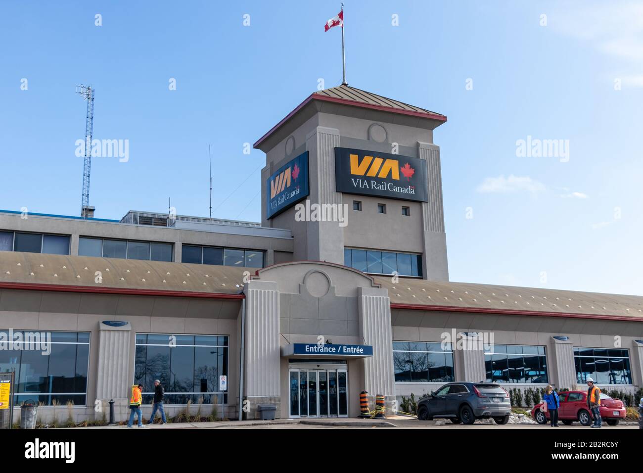 London, Ontario Bahnhof, ein Ziel für Via Rail Kanada sah einen hellen, sonnigen Tag. Stockfoto