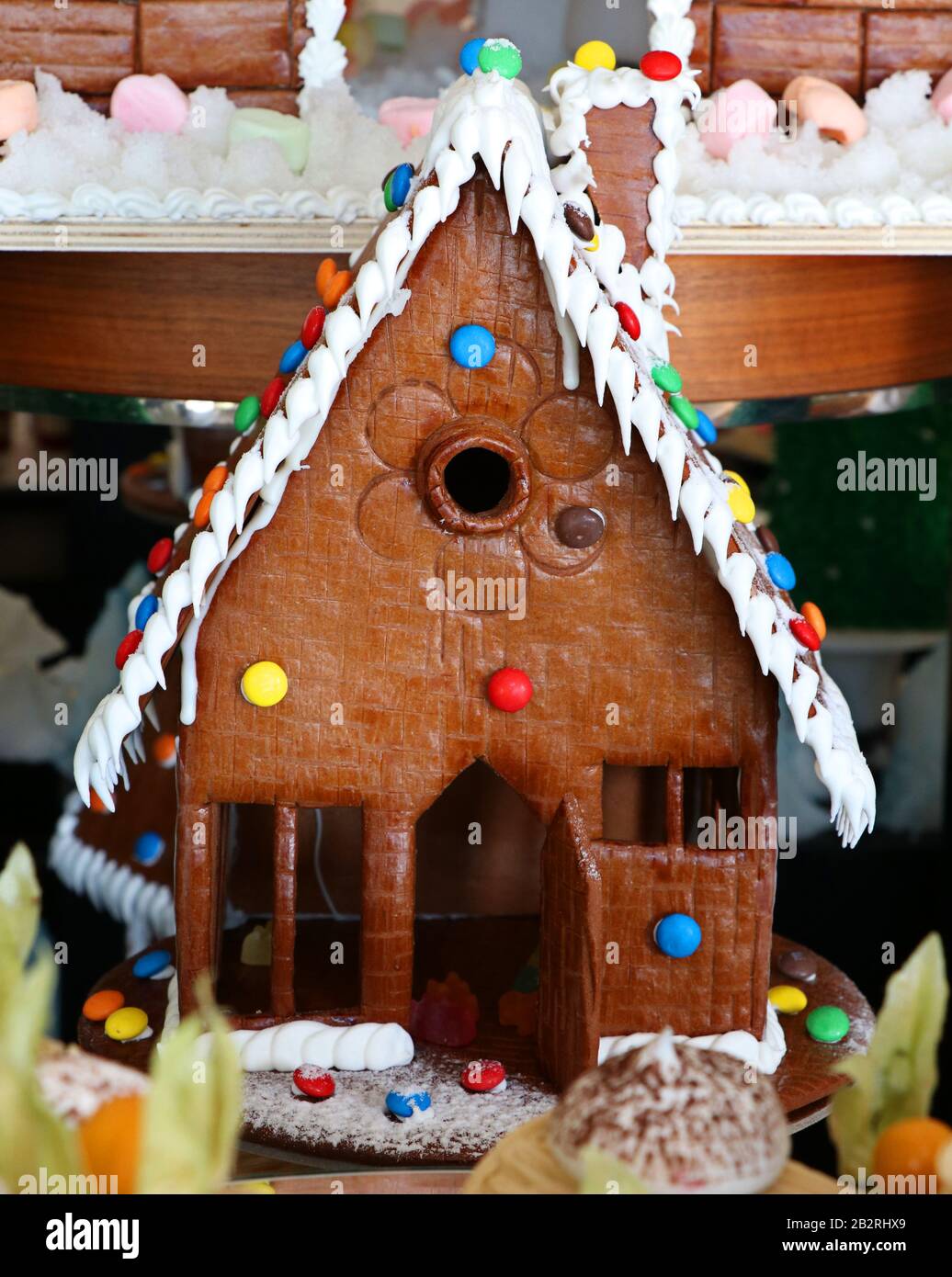Ingwer Brot Haus während der Weihnachtszeit Stockfoto