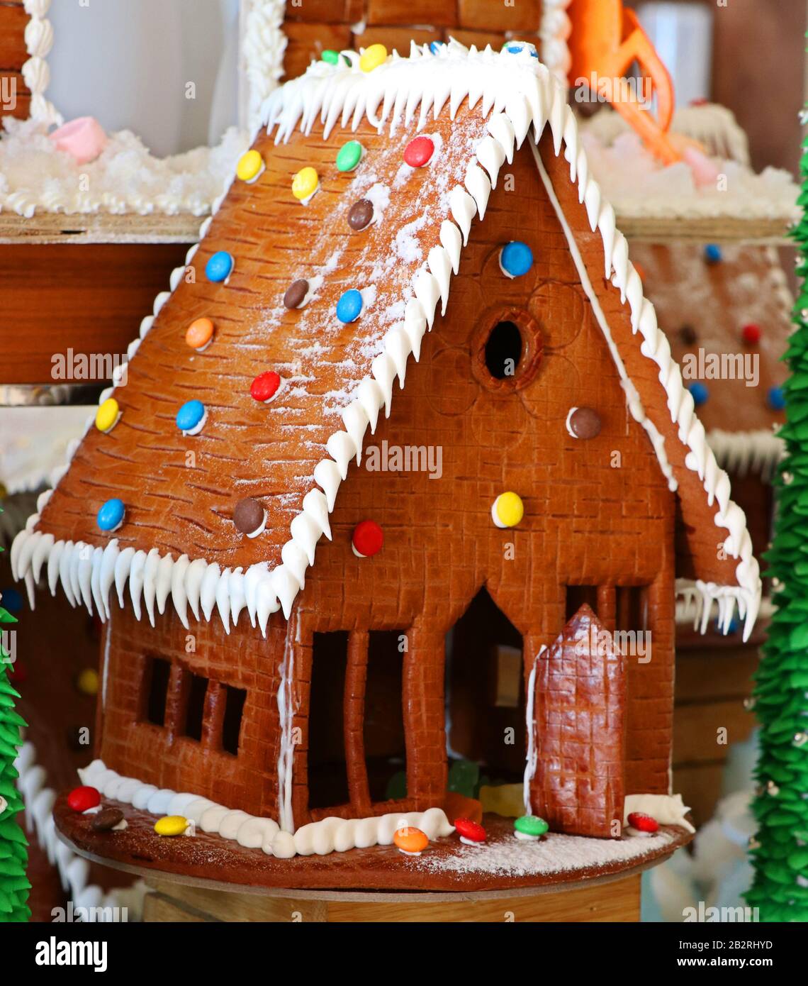 Ingwer Brot Haus während der Weihnachtszeit Stockfoto