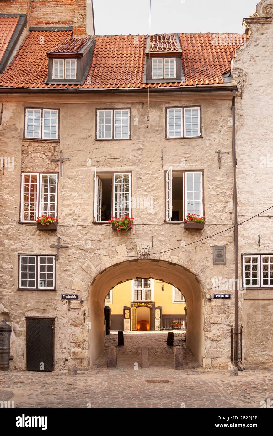 Das schwedische Tor in der Altstadt, in Riga, Lettland Stockfoto