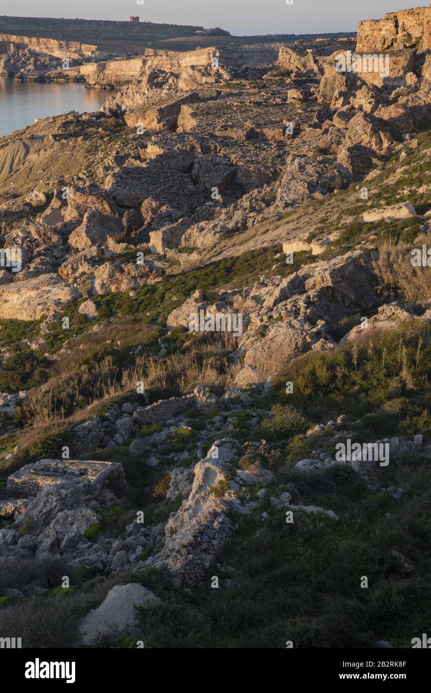 Massenverschwendende Erosion Stockfoto