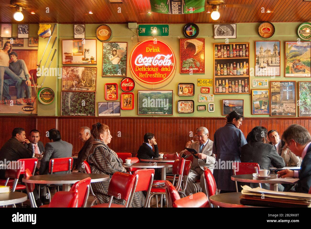 Café Pasajes in La Candelaria, Bogota, Kolumbien Stockfoto