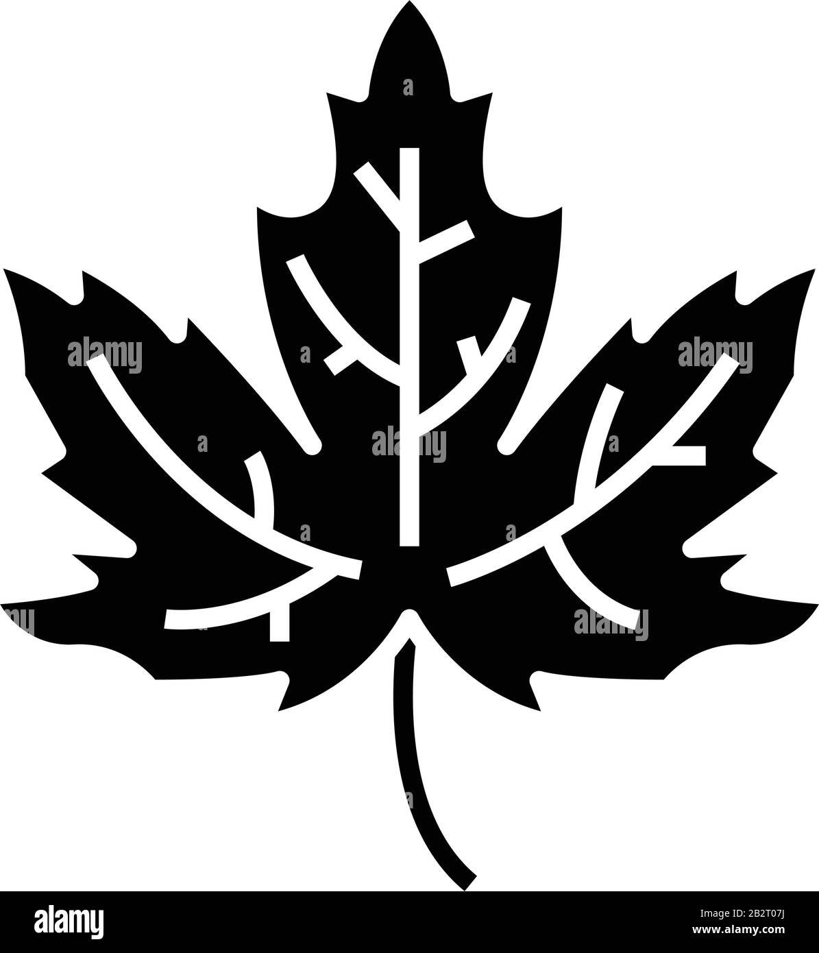 Schwarzes Symbol für Ahorn-Blatt, Konzeptabbildung, Symbol für Vektor-Ebene, Glyph-Zeichen. Stock Vektor