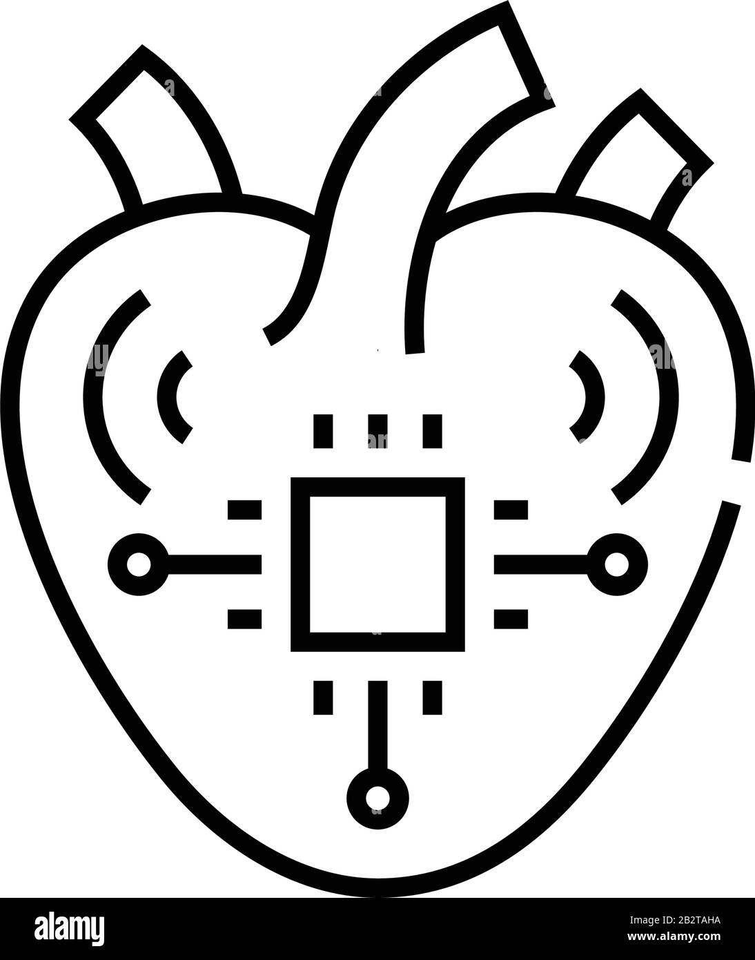 Synthetic Heart Line Icon, Concept Sign, Outline Vector Illustration, Linear Symbol. Stock Vektor