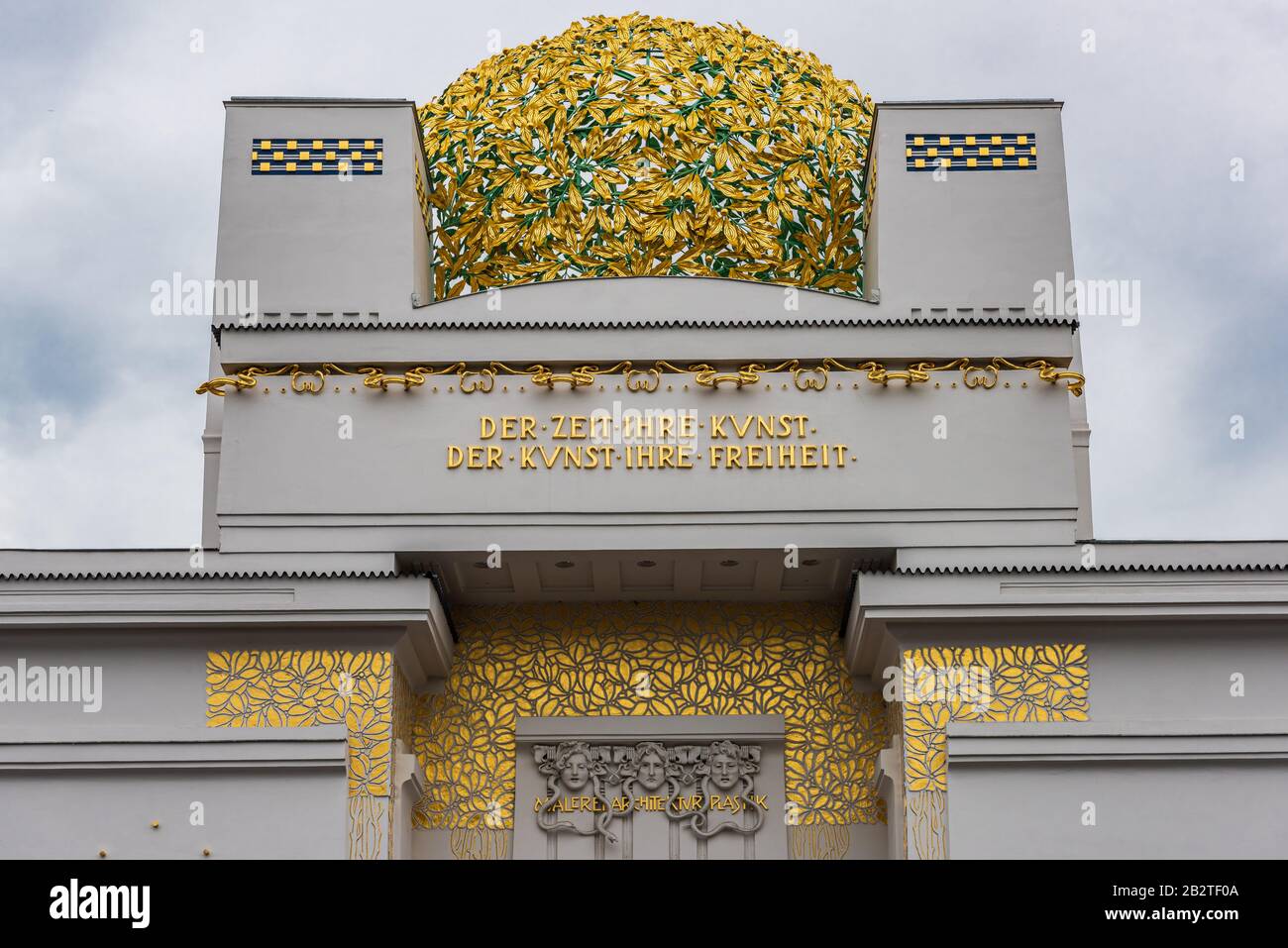 Das Secessionsgebäude ist ein 1898 von Joseph Maria Olbrich als Architekturmanifest für die Wiener Secession errichteter Ausstellungsraum Stockfoto