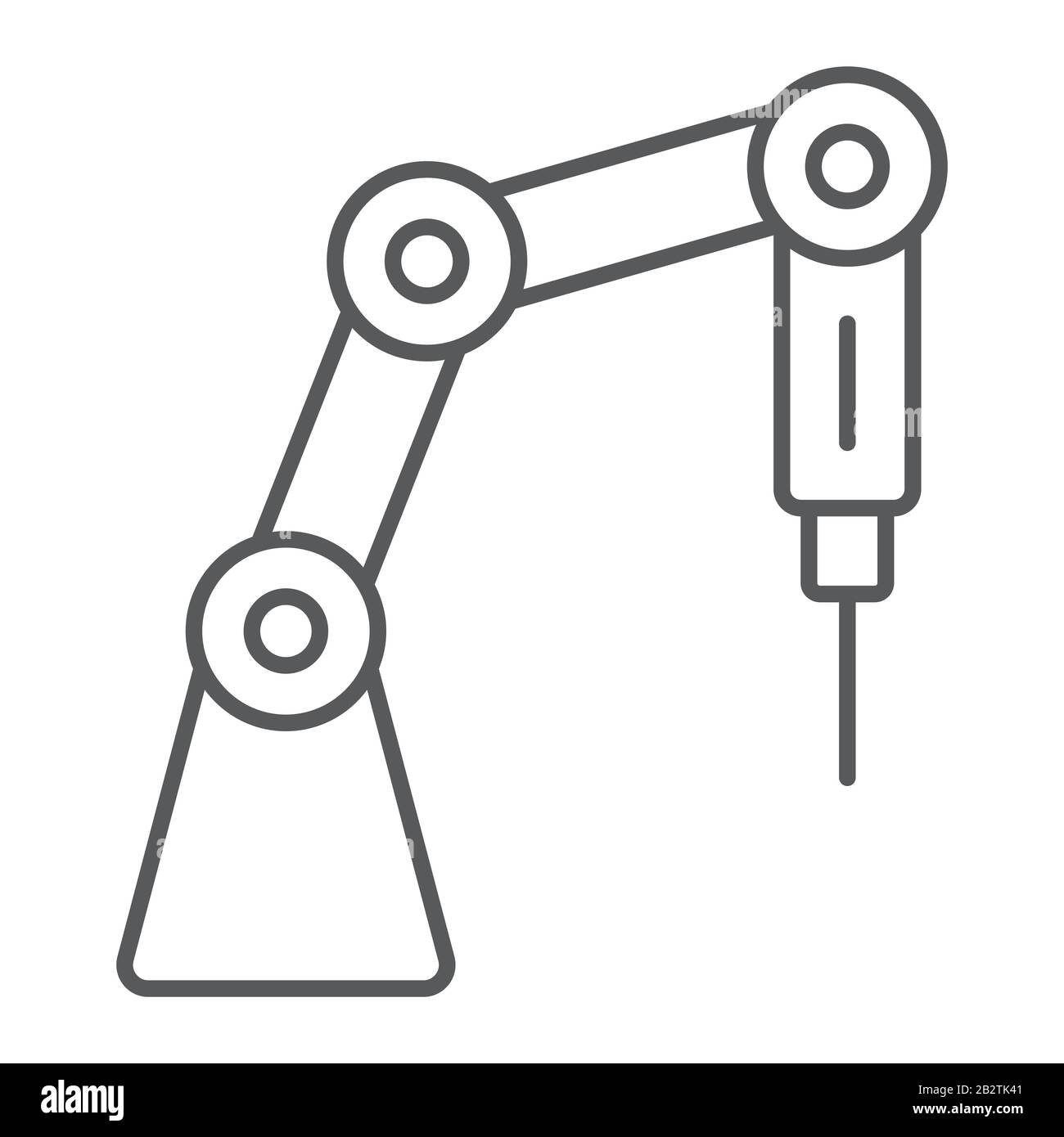 Medizinroboter Thin Line Icon, Technologie und Medizin, chirurgisches Roboterzeichen, Vektorgrafiken, ein lineares Muster auf weißem Hintergrund, eps 10. Stock Vektor