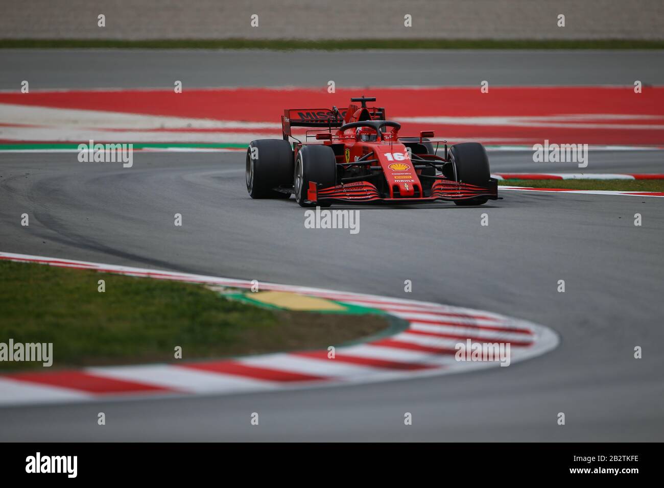 Charles Leclerc von der Scuderia Ferrari im Jahr 2020 F1 Wintertests auf dem Circuit de Catalunya, Montmelò, Spanien Stockfoto