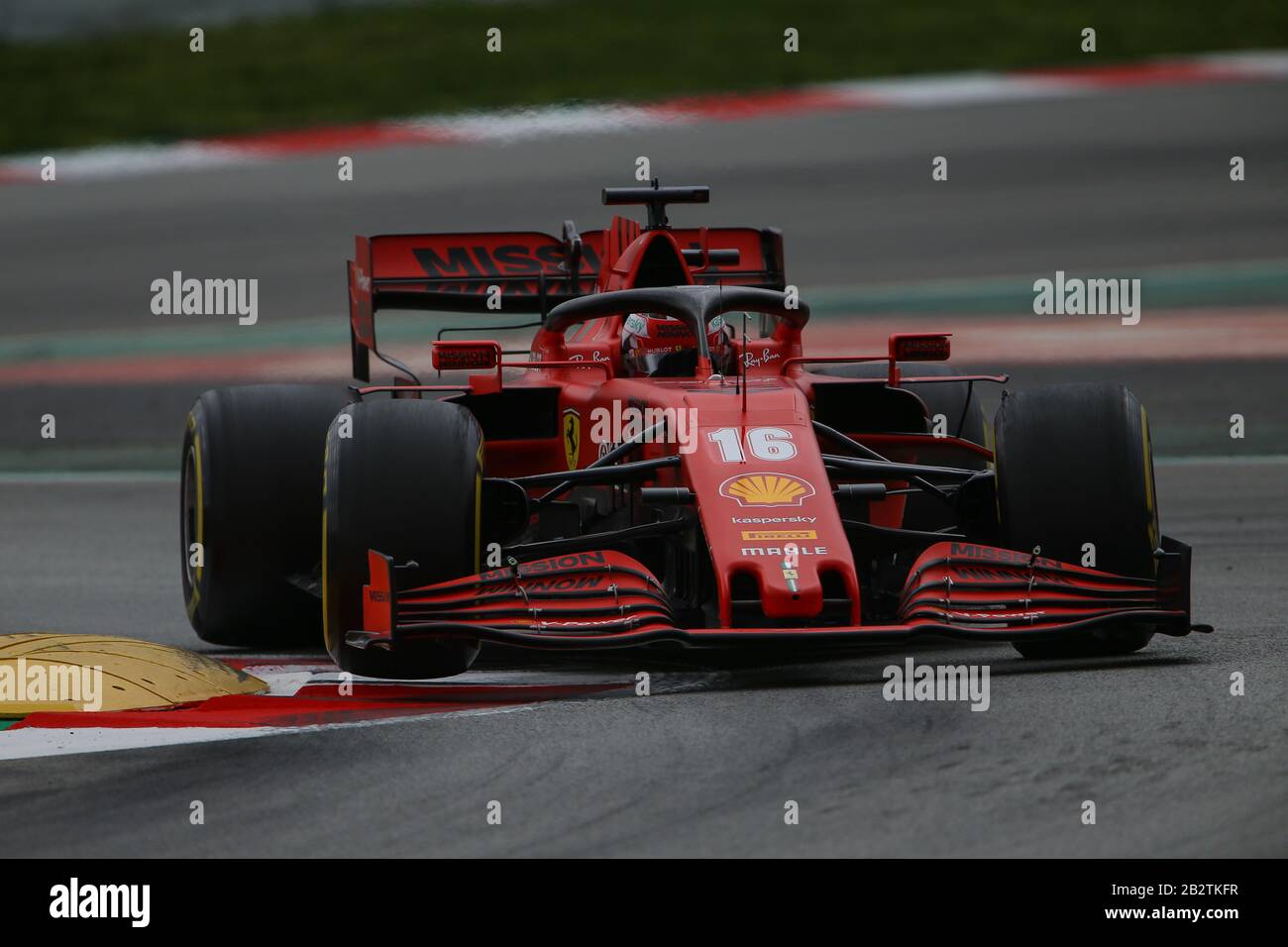 Charles Leclerc von der Scuderia Ferrari im Jahr 2020 F1 Wintertests auf dem Circuit de Catalunya, Montmelò, Spanien Stockfoto