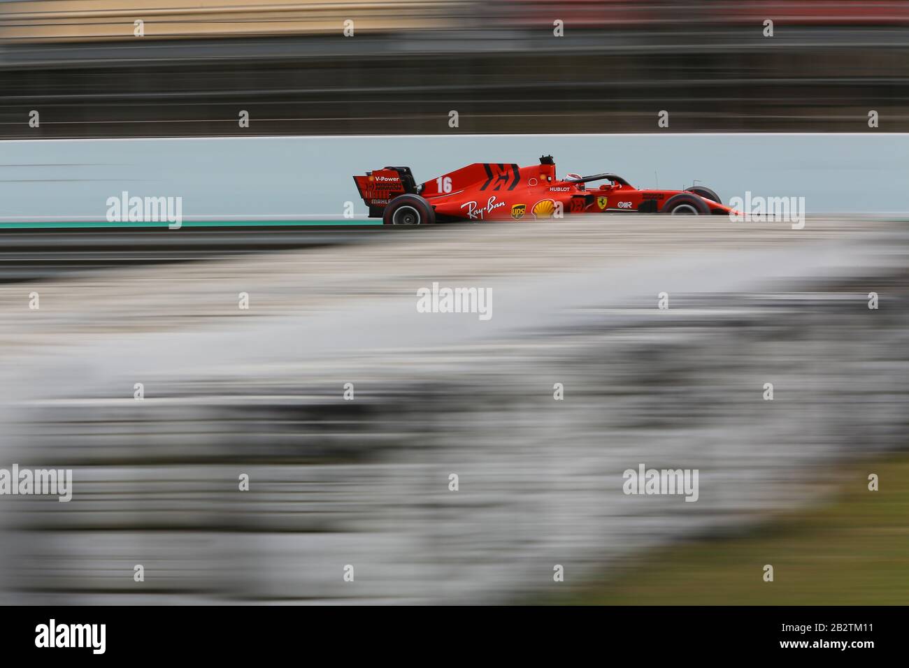 Charles Leclerc von der Scuderia Ferrari im Jahr 2020 F1 Wintertests auf dem Circuit de Catalunya, Montmelò, Spanien Stockfoto