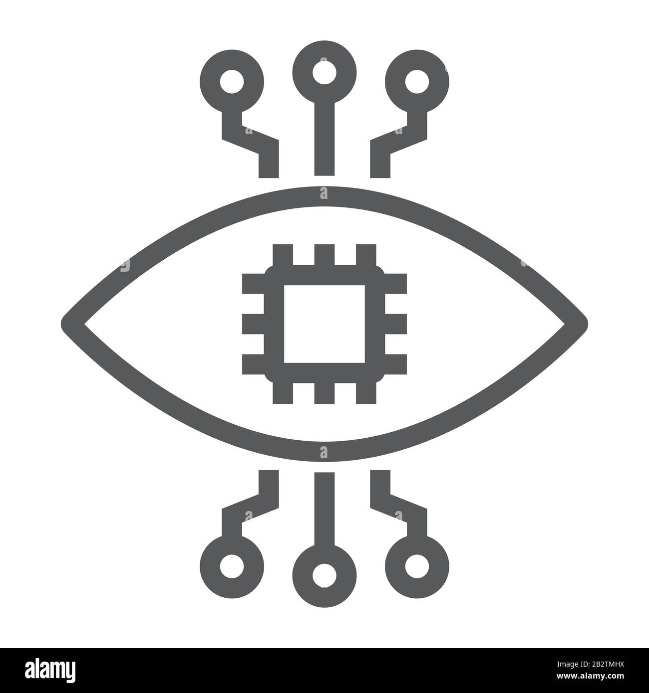 Bionic Contact Lens Line Icon, Technologie und Auge, Bionic Eye Sign, Vektorgrafiken, ein lineares Muster auf weißem Hintergrund, eps 10. Stock Vektor