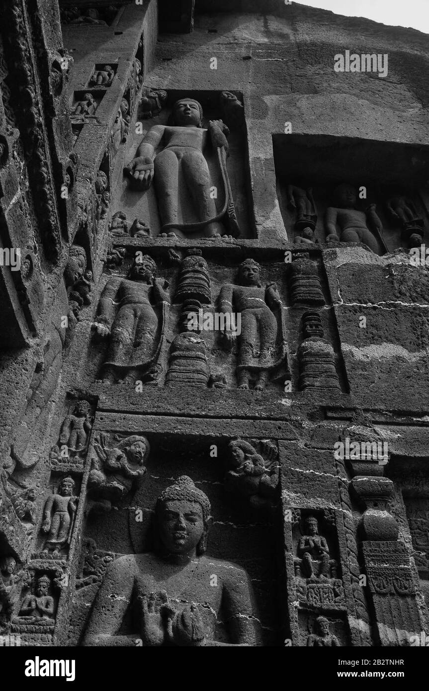 Die Ajanta Höhlen, Indien Stockfoto