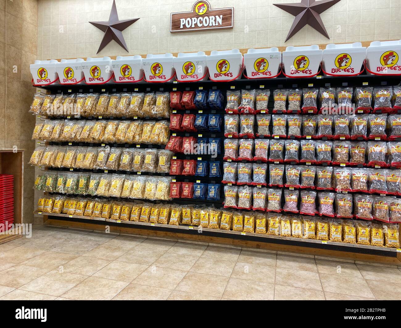 Houston, TX/USA2/25/20 Snacks in einem Buc Ees. Die Buc ees