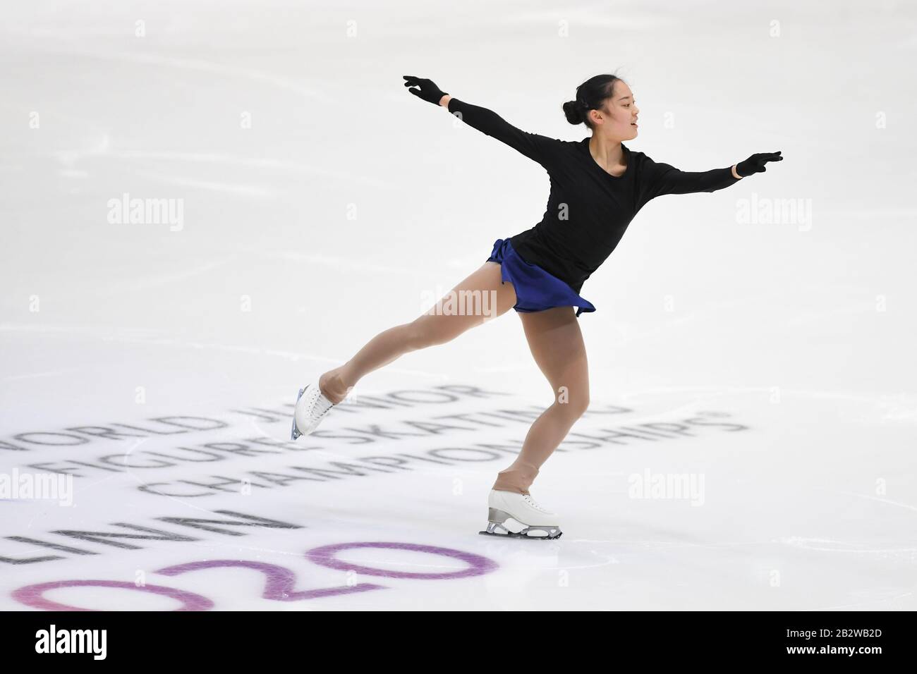 Tomoe KAWABATA aus Japan, während Der Damenpraxis bei den ISU World Junior Figure Skating Championats 2020 in der Tondiraba-Eishalle, am 03. März 2020 in Tallinn, Estland. Credit: Raniero Corbelletti/AFLO/Alamy Live News Stockfoto