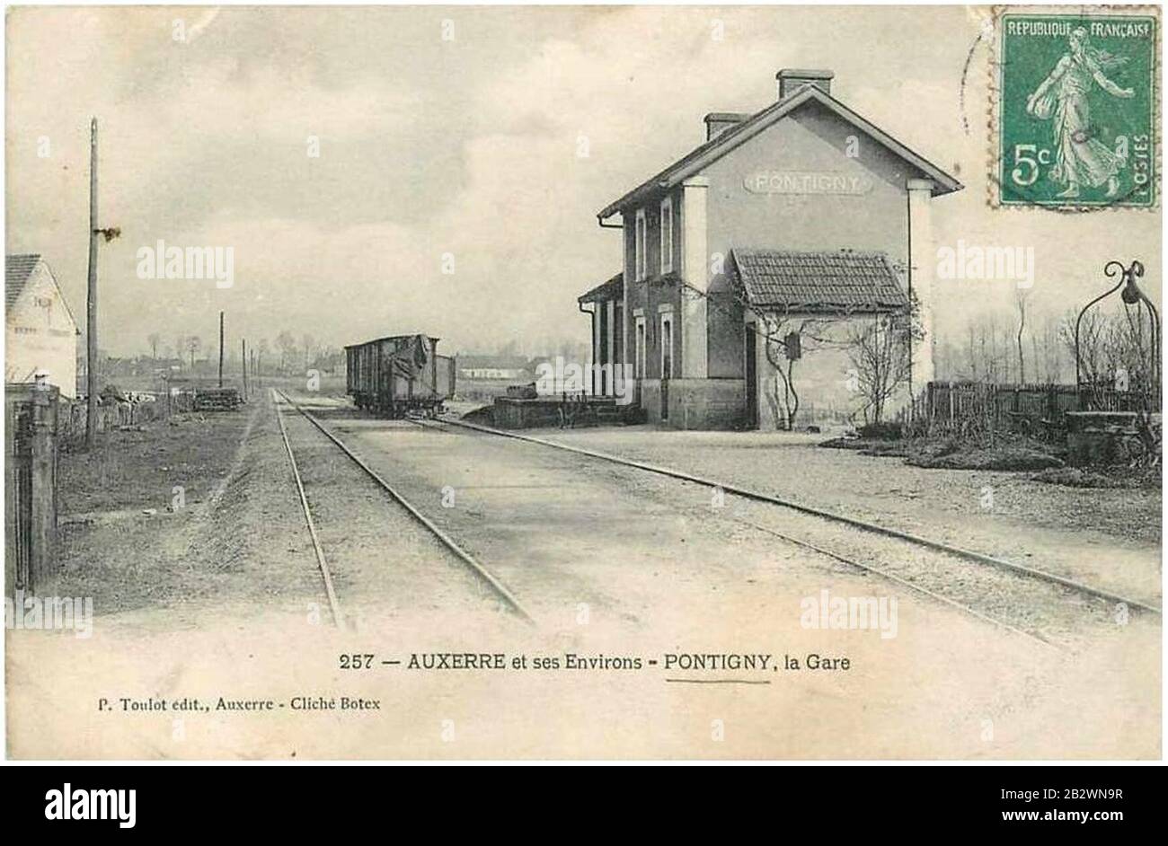 Gare de Pontigny. Stockfoto