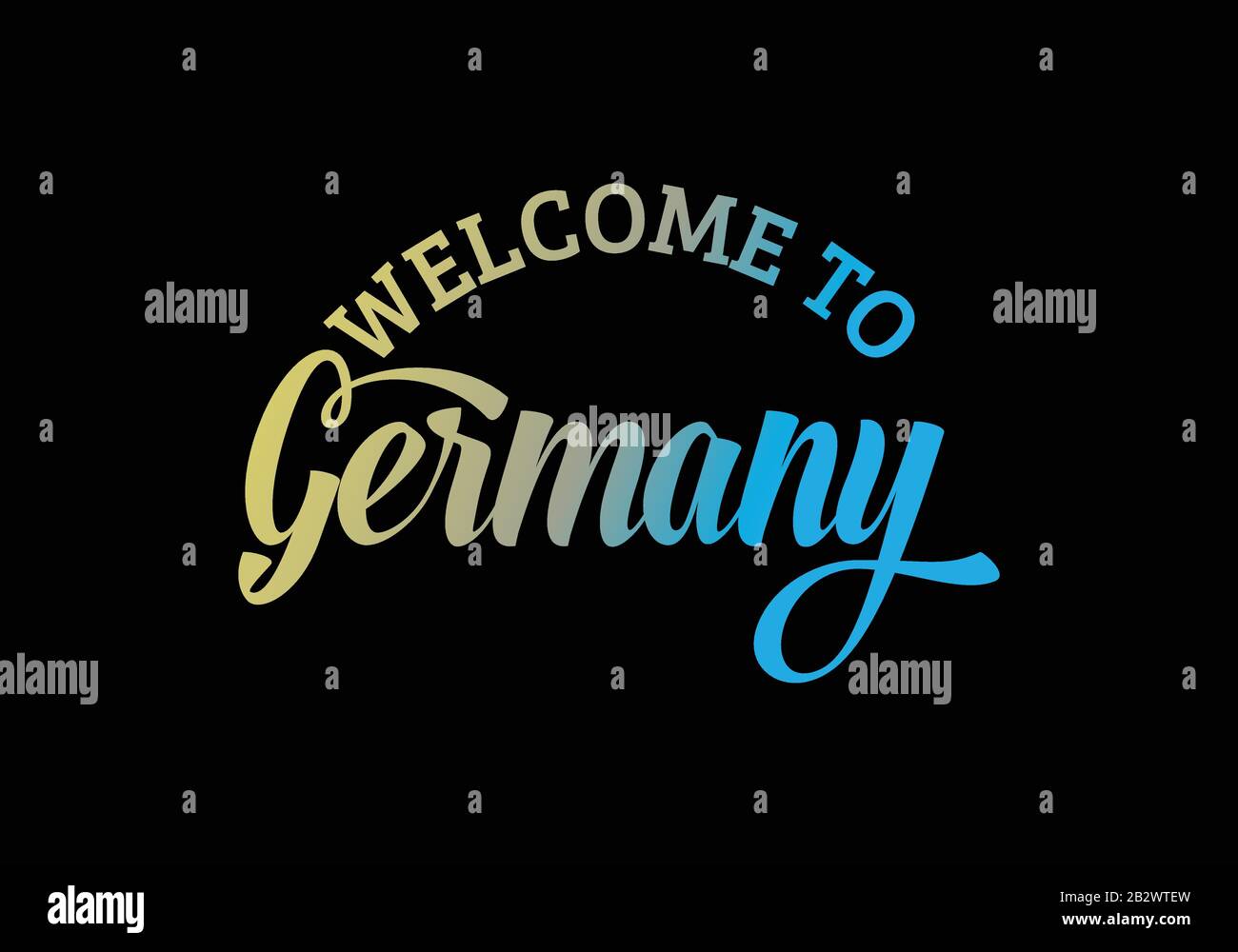 Willkommen Bei Deutschland Word Text Creative Font Design Illustration, Willkommensschild Stock Vektor