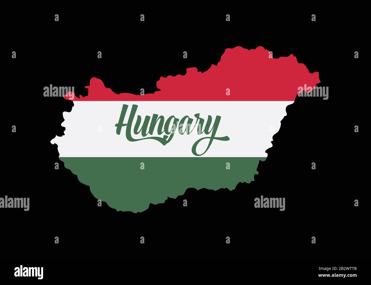 Map of Ungarn Vector Design Template, editierbar Stock Vektor