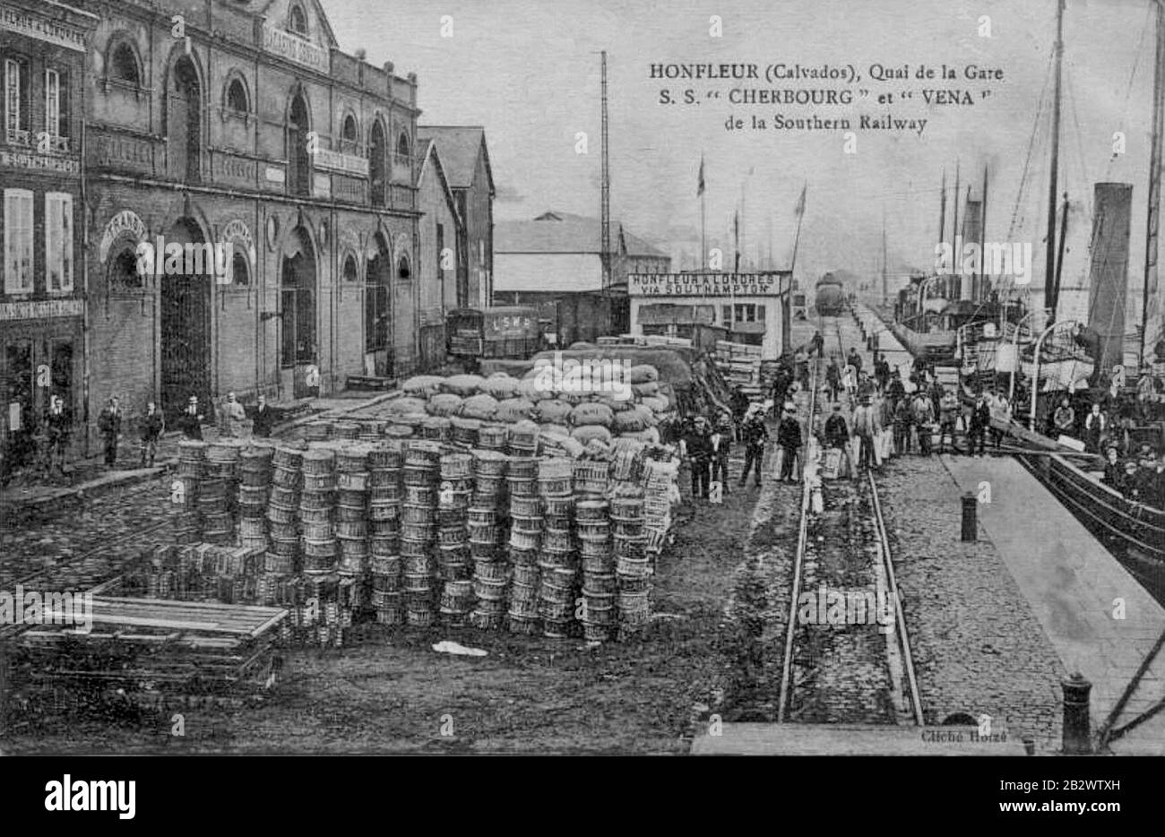 GareHonfleurPort1900. Stockfoto