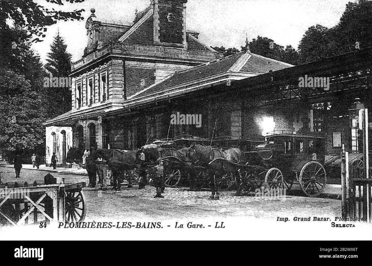 Gare-Plombières-les-Bains-CPancienne. Stockfoto