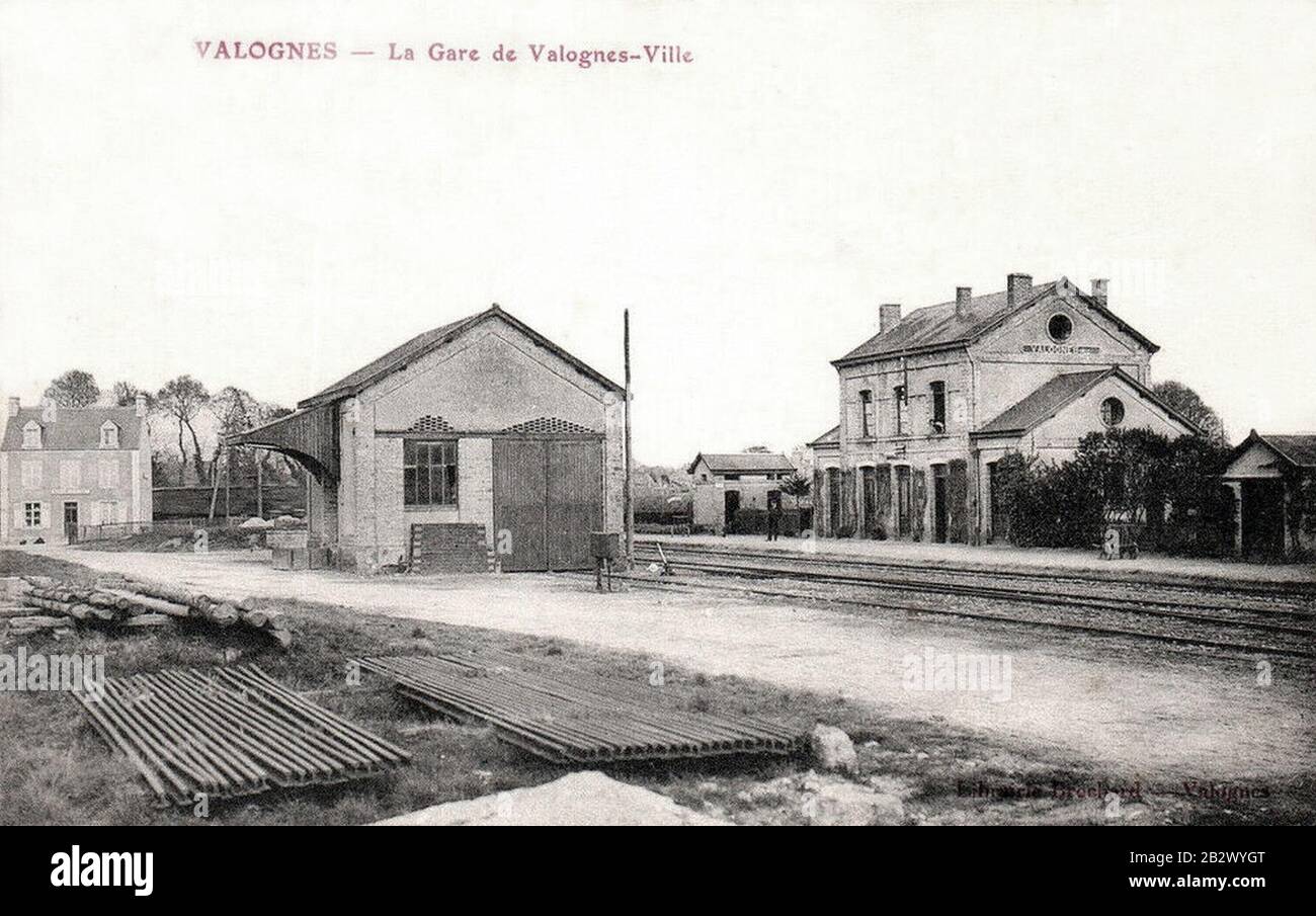 GareValognesVille1900. Stockfoto