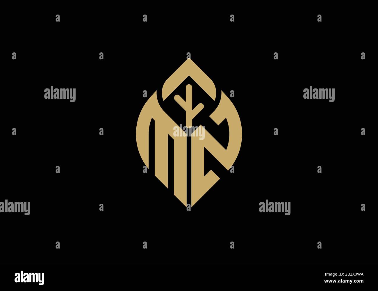 Anfangsbuchstaben M und N mit abstraktem Logo Stock Vektor