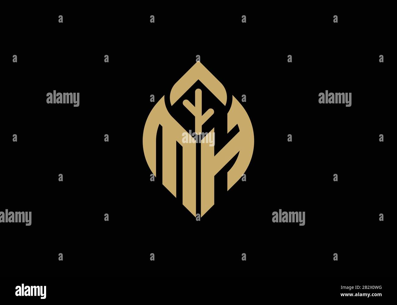 Anfangsbuchstaben M und H mit abstraktem Logo Stock Vektor
