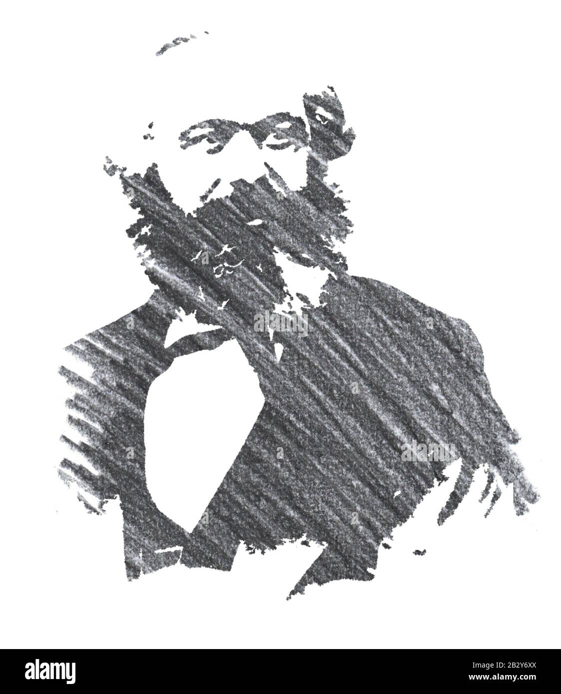 Karl Marx Editorial Illustration Portrait Stockfoto