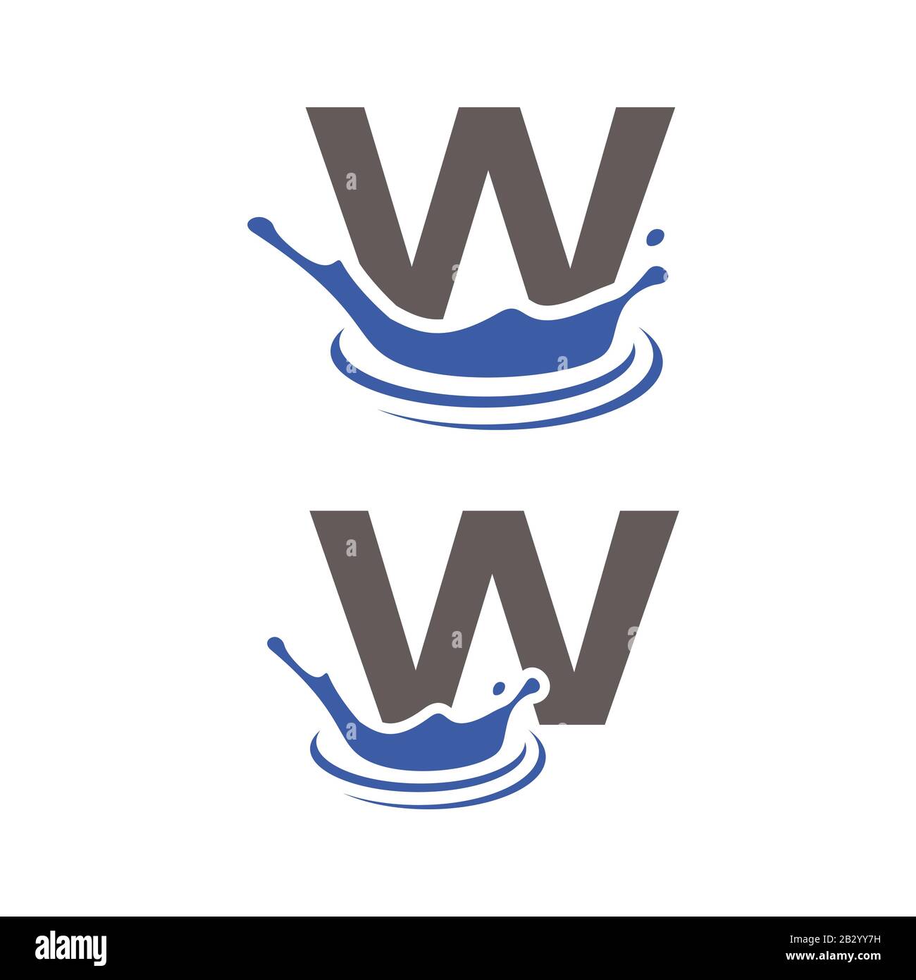 Spritzwasser Letter W Vektor-Vorlage für das anfängliche Logo Stock Vektor