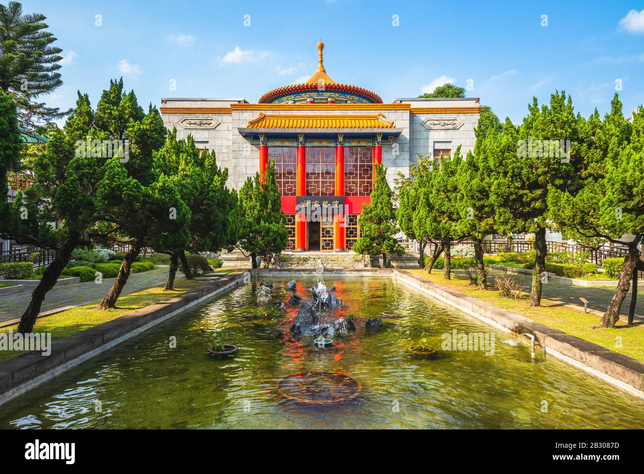 Kulturerbe in der Nanhai Academy, taipeh, taiwan. Die Übersetzung des chinesischen Textes lautet "Nanhai Art Forum". Stockfoto