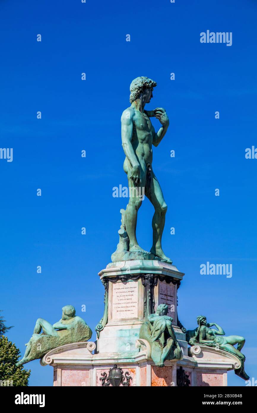 Davidstatue in der Piazza Michelangelo in Florenz Italien Stockfoto