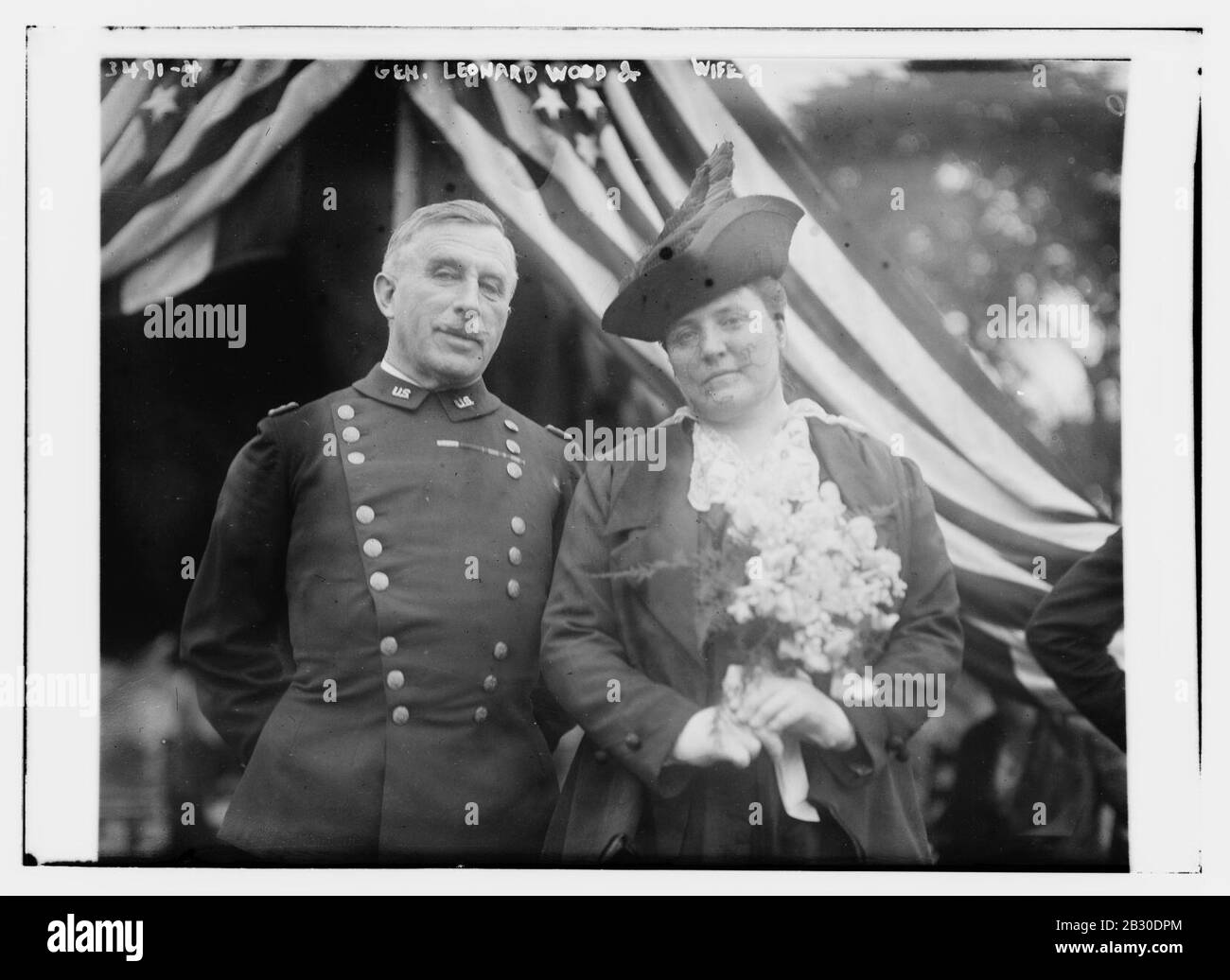 General Leonard Wood und Frau Stockfoto