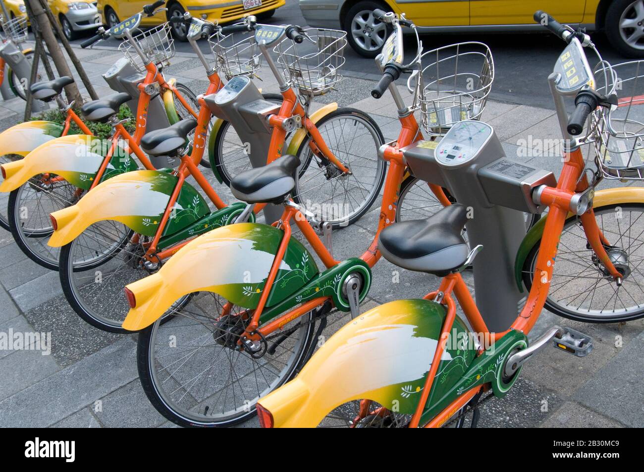Leihfahrräder, Taipeh, Taiwan Stockfoto