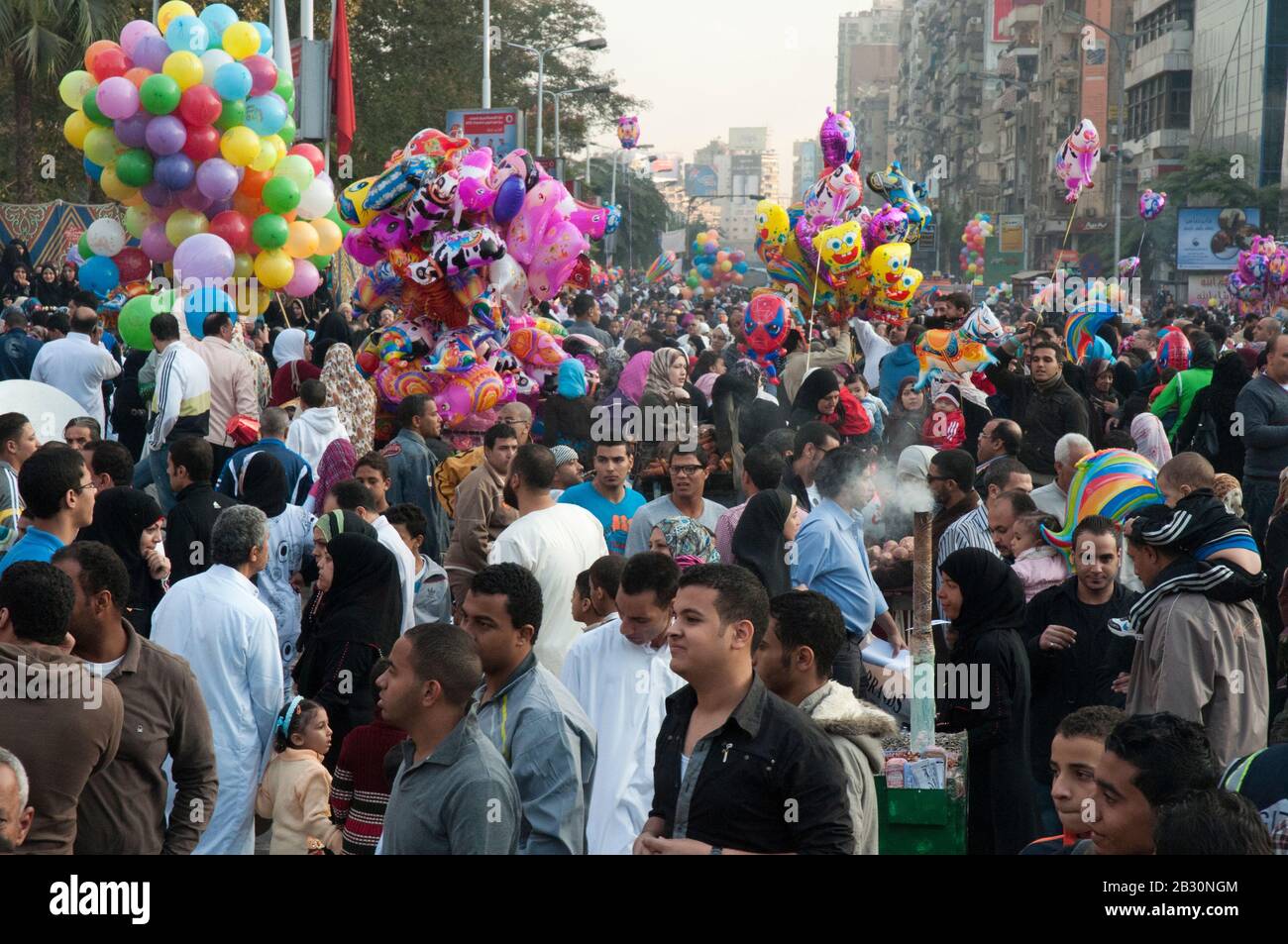 Feiern Eid el Adha, dem islamischen Opferfest, in Kairo Stockfoto