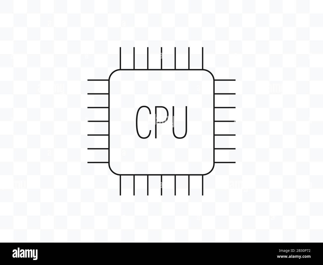 CPU, Prozessorsymbol. Vektorgrafiken, flaches Design. Stock Vektor