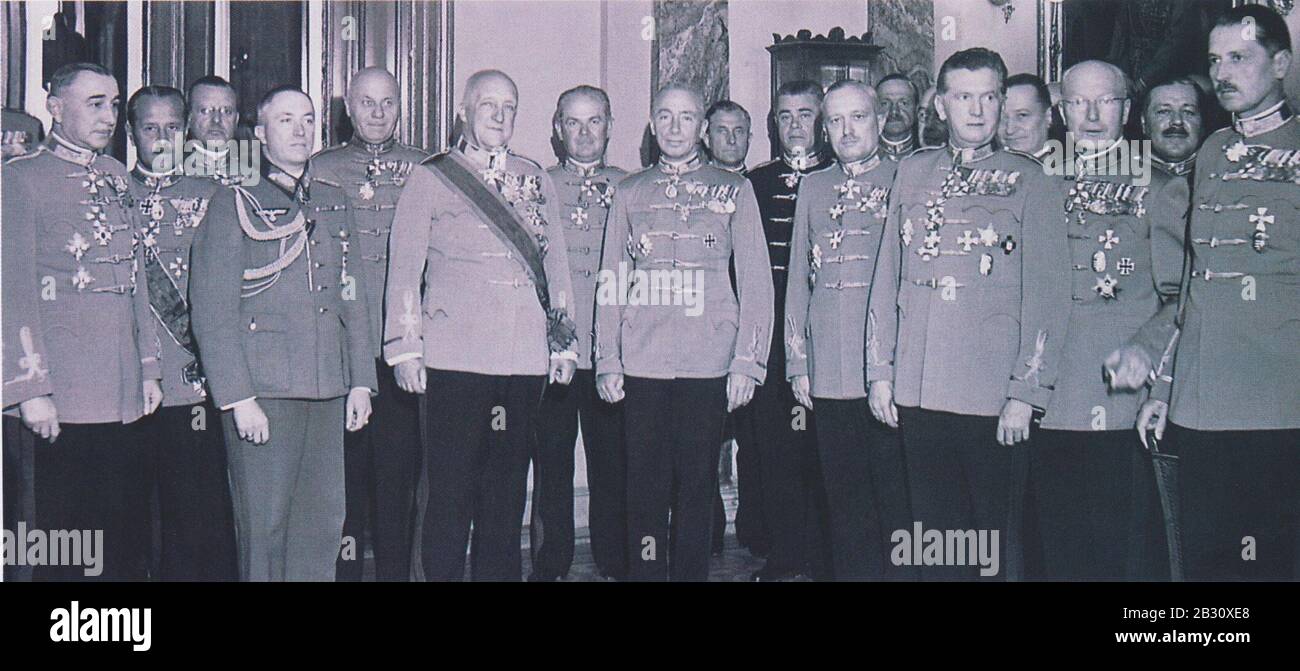Generalstab der ungarischen Königlichen Armee 1944. Stockfoto