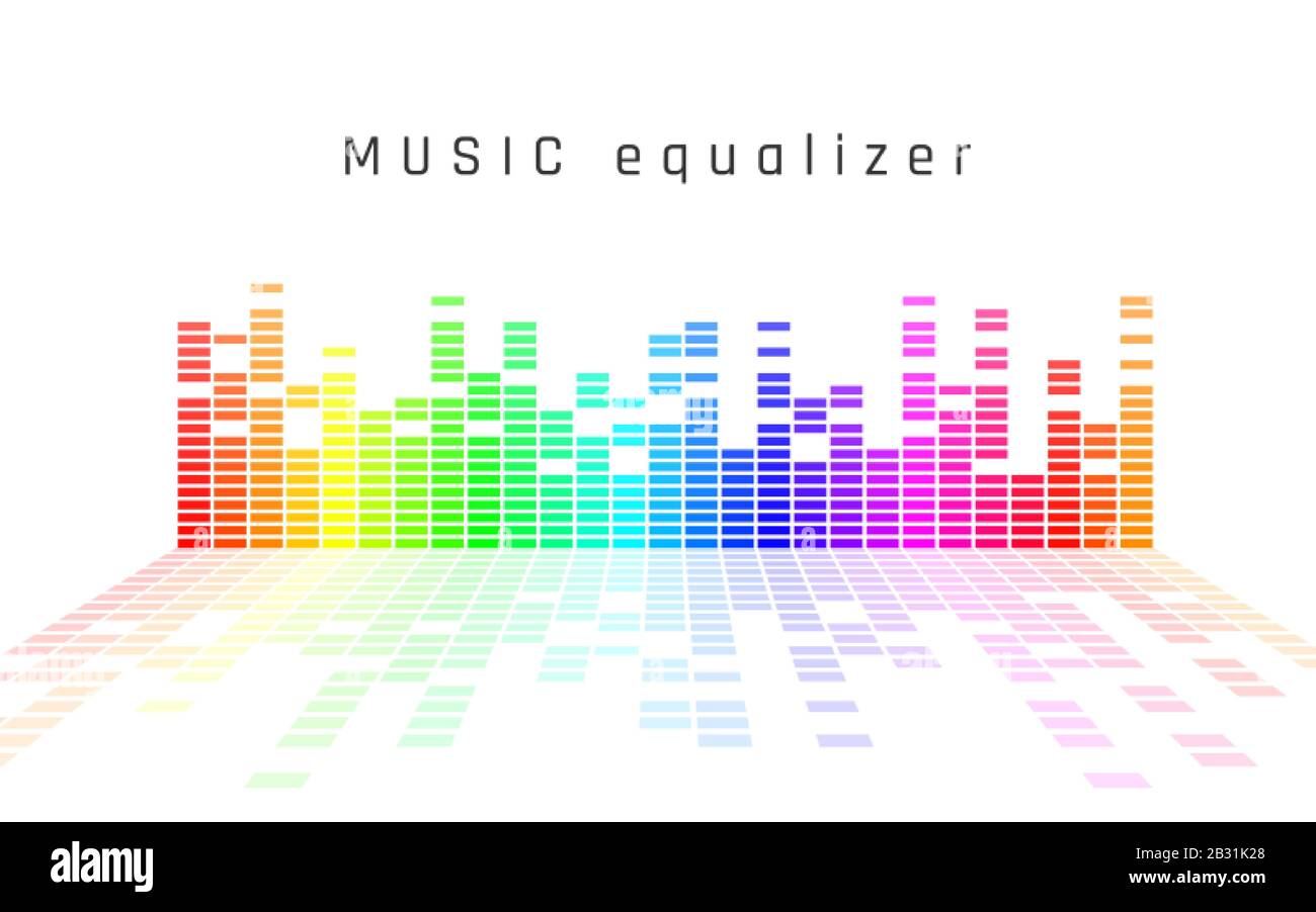 Musik-Equalizer. Dynamisches Volumen. Vektorgrafiken. Stock Vektor