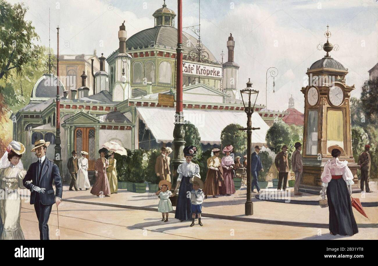 Georg Dieckmann - Das Café Kröpcke 1907. Stockfoto