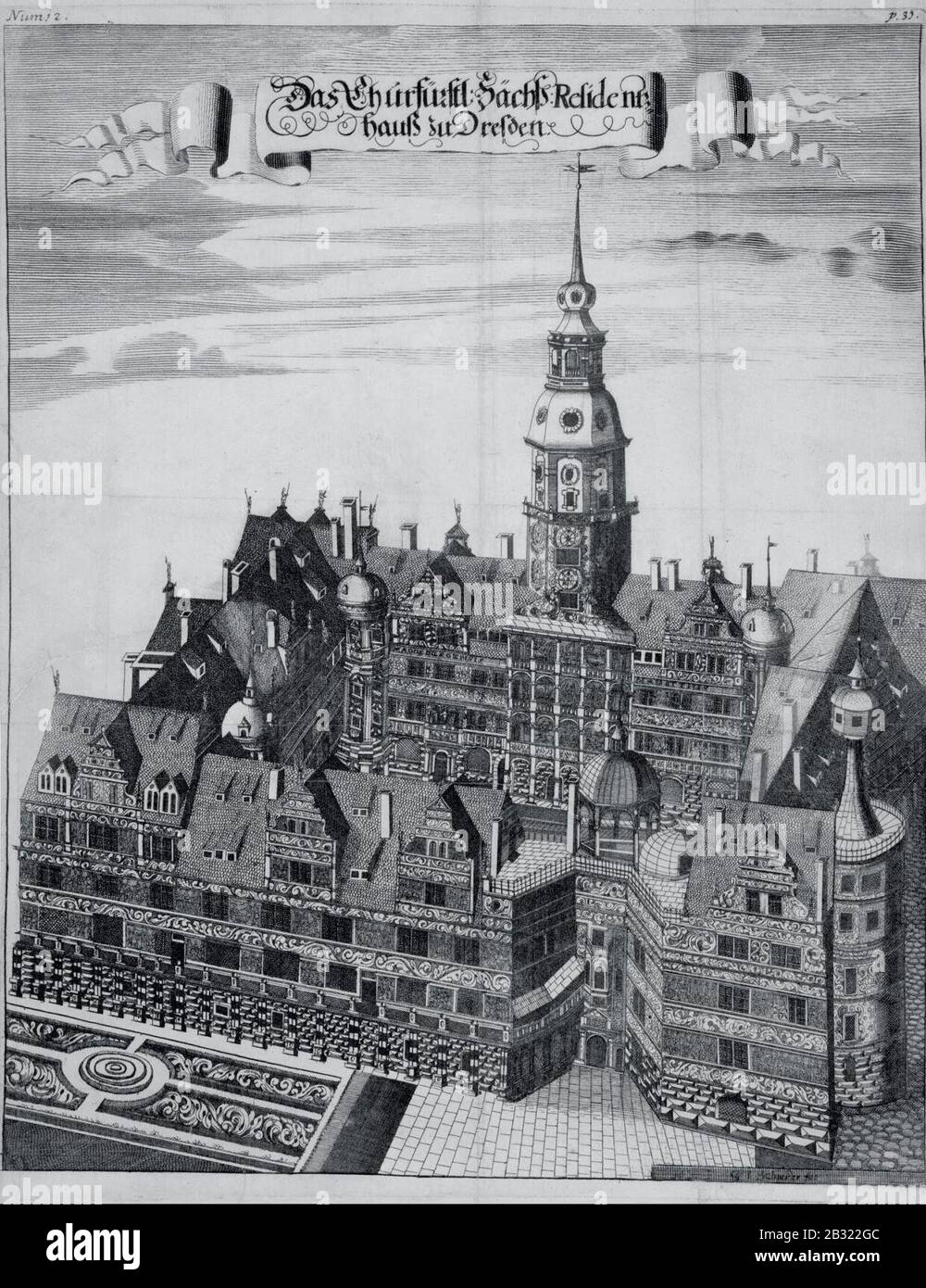 Georg Jakob Schneider - Das kurfürstliche Schloss in Dresden Stockfoto