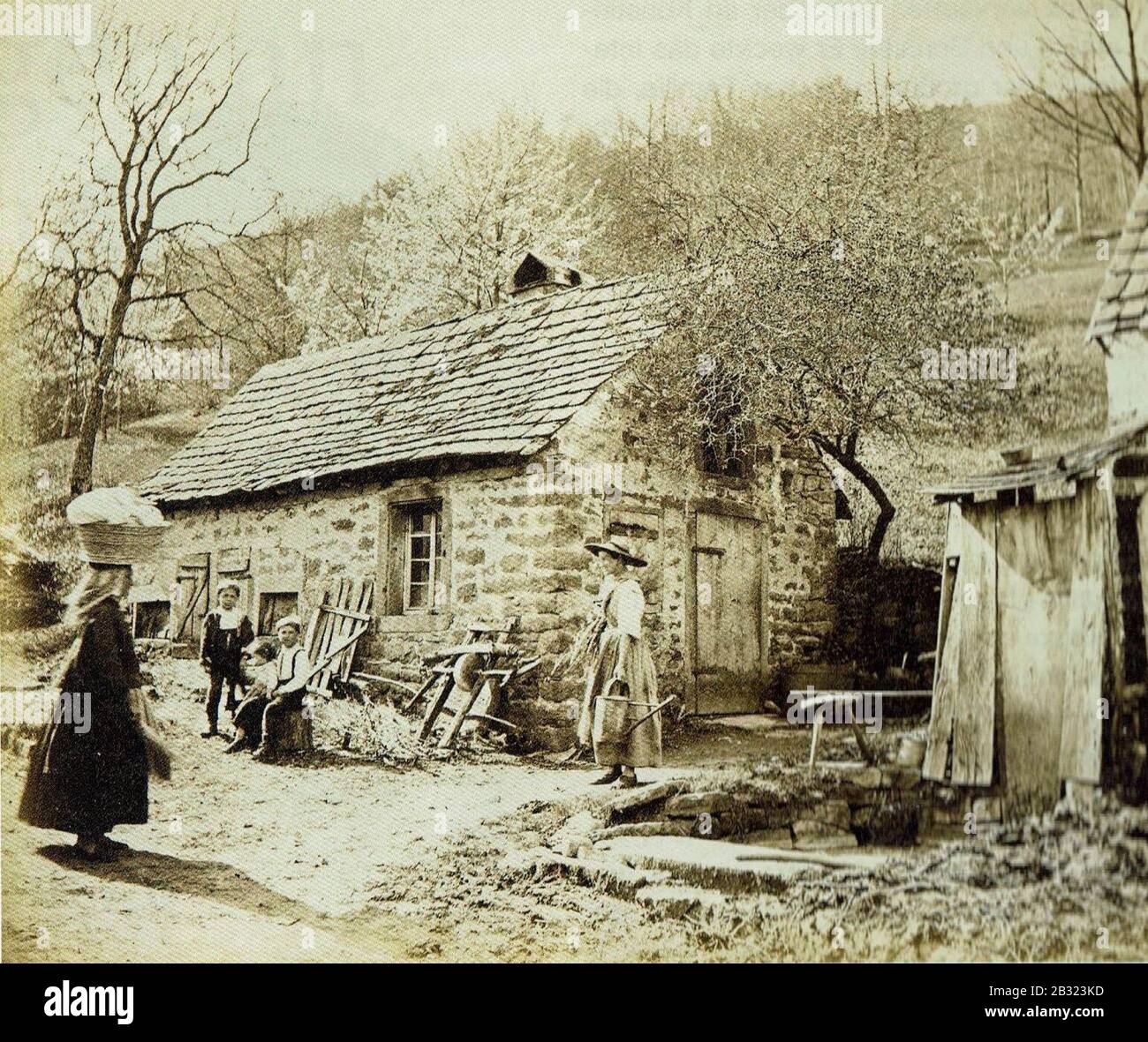 Georg Maria Eckert - Genreszene bei Deißlingen im Jahr 1867. Stockfoto