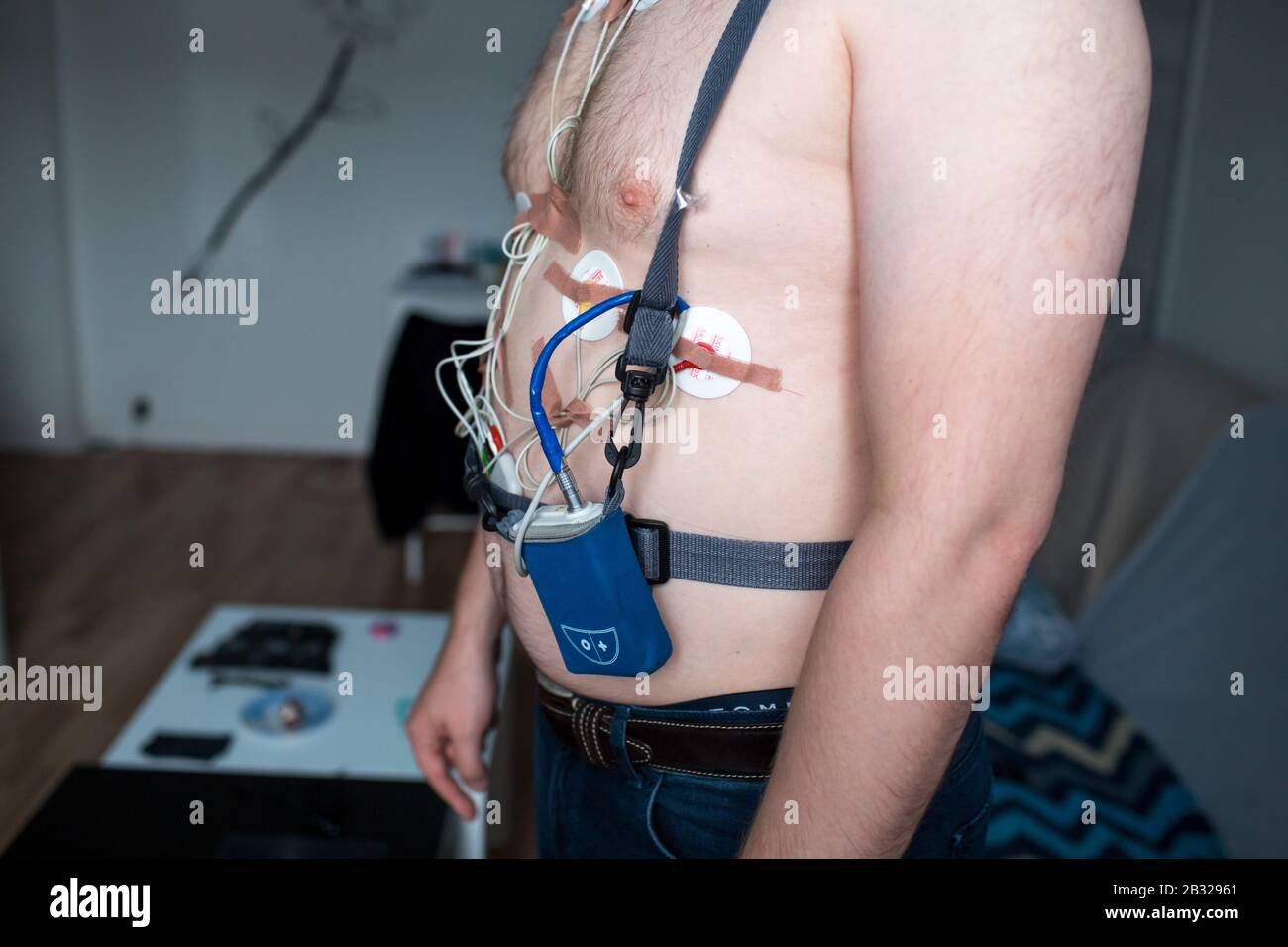 Holter-Monitor diagnostiziert Herz-Kardio Stockfoto