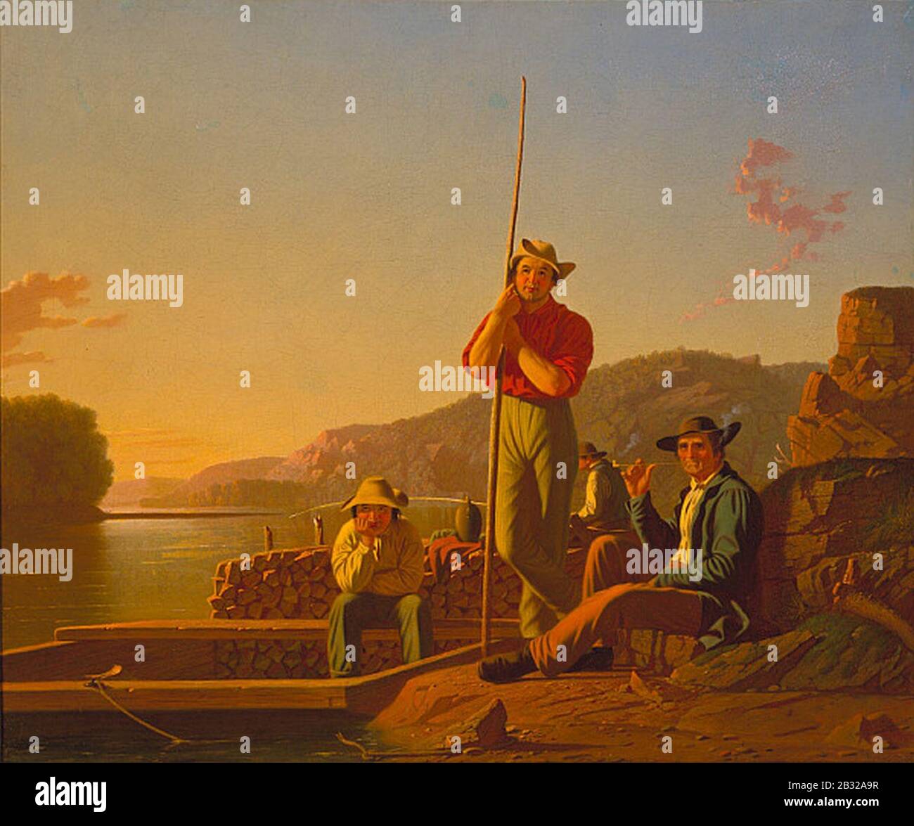 George Caleb Bingham - The Wood-Boat. Stockfoto