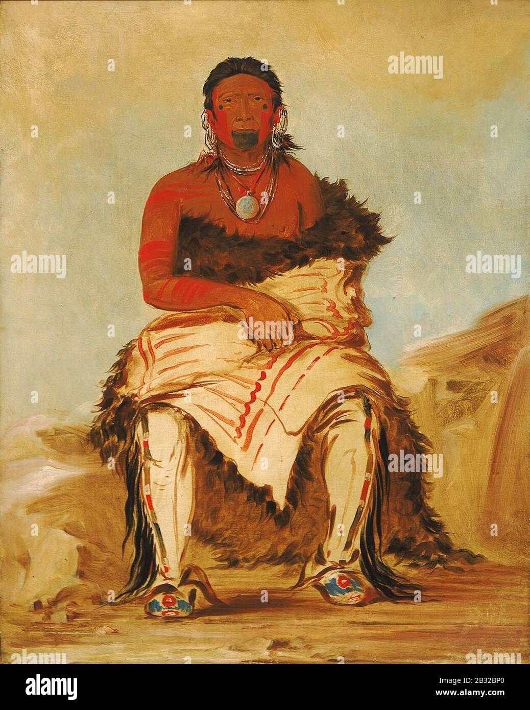 George Catlin - Lá-shah-le-stáw-hix, Man Chief, ein republikanischer Pawnee Stockfoto